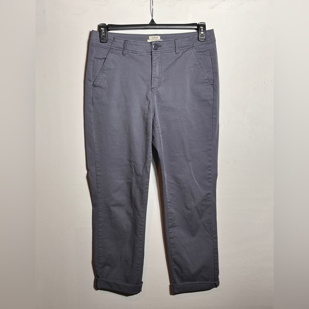 LL BEAN Perfect Fit Chino Gray Pants sz 8P